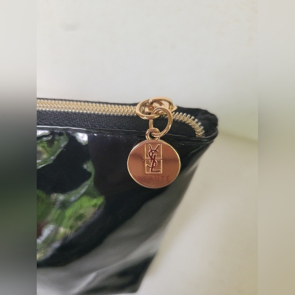 YSL Yves Saint Laurent Beaute Makeup Bag Travel Cosmetics Bag Logo Black Used - Picture 3 of 7